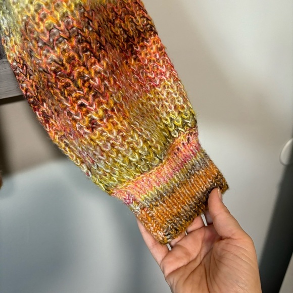 Lou & Grey + Loft Spiced Multicolor Striped V Neck Knit Sweater - Picture 5 of 8